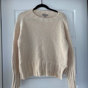 J. Crew Cream Scoop-Neck Lightweight Knit Sweater